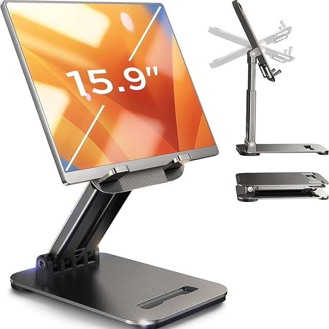 Foldable iPad and Tablet Stand for Bed and Desk