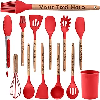 Custom 12-Piece Silicone Cookware Set in Red