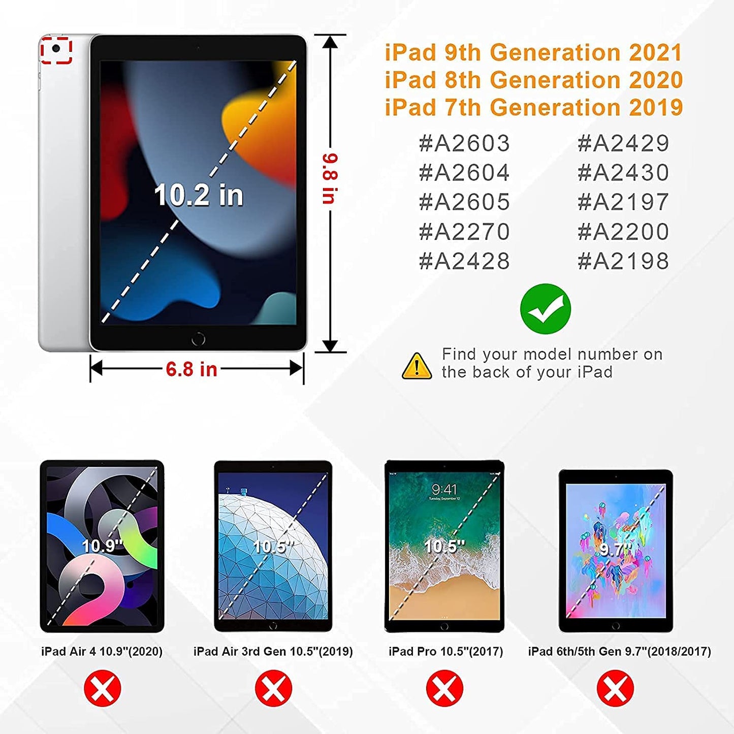 Kids Case for New iPad 10.2 2021/2020/2019 - iPad 9th/8th/7th Generation Case for Kids, with Built-in Screen Protector, Shockproof Handle Stand Kids Case for iPad 10.2"(9th/8th/7th Gen) - Blue