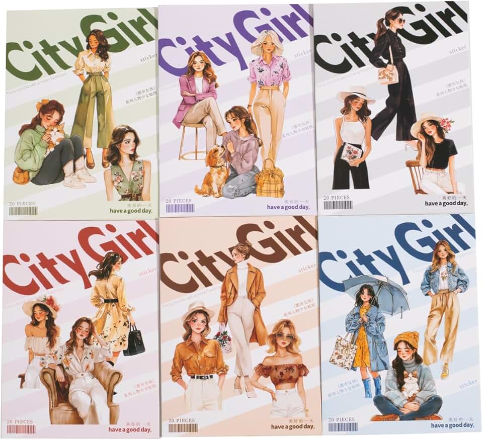 120 Vintage Urban Girl Scrapbook Stickers