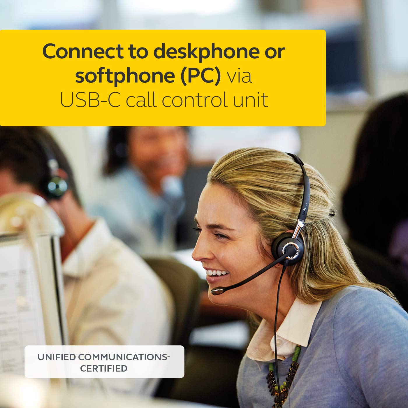 2400 II USB DUO CC Wired Call Center Headset for Softphone with Noise Cancelling Microphone, Optimized for Unified Communication