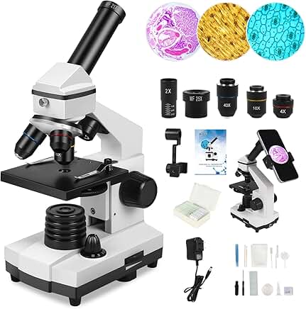 Professional Compound Microscope Kit for Kids 8-12