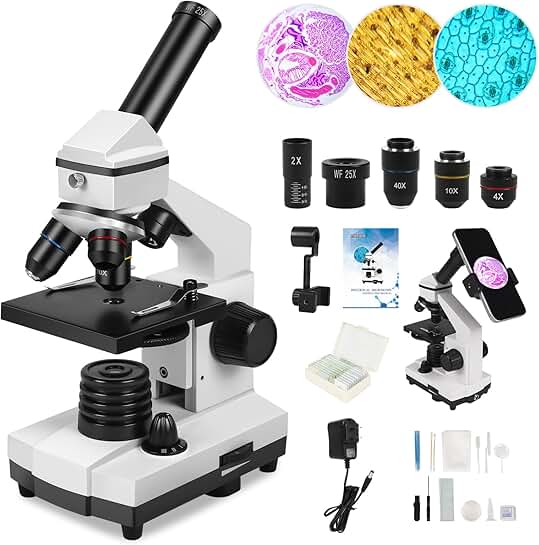 Professional Compound Microscope Kit for Kids 8-12