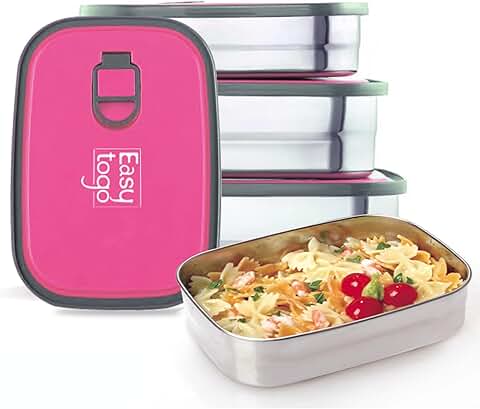 Set of 3 Stainless Steel Food Storage Containers