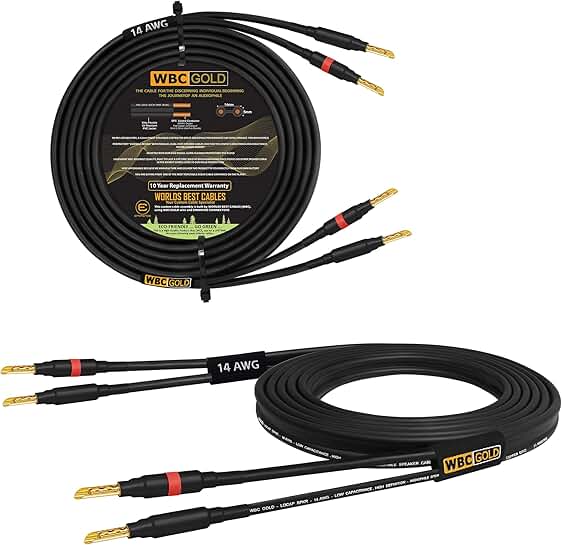15-Foot High Purity OFC Speaker Cable Pair