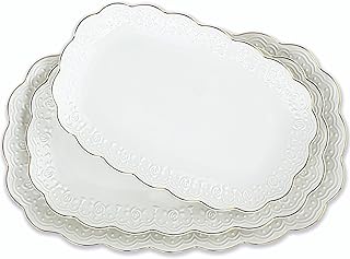 Oval Ceramic Serving Trays Set for Parties and Weddings