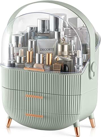 Sage Green Makeup and Skincare Organizer with Drawers