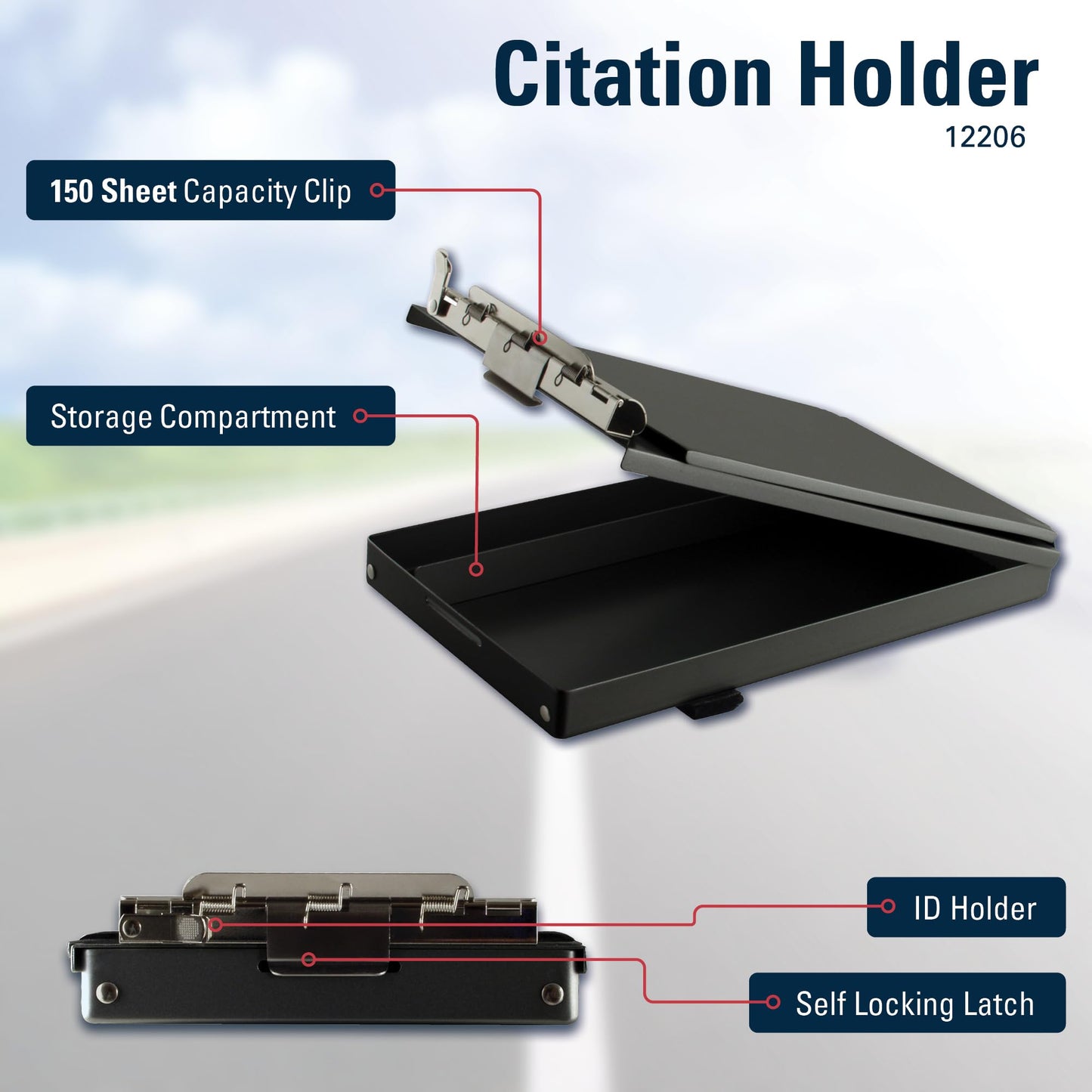 Black Recycled Aluminum Citation Holder for Office