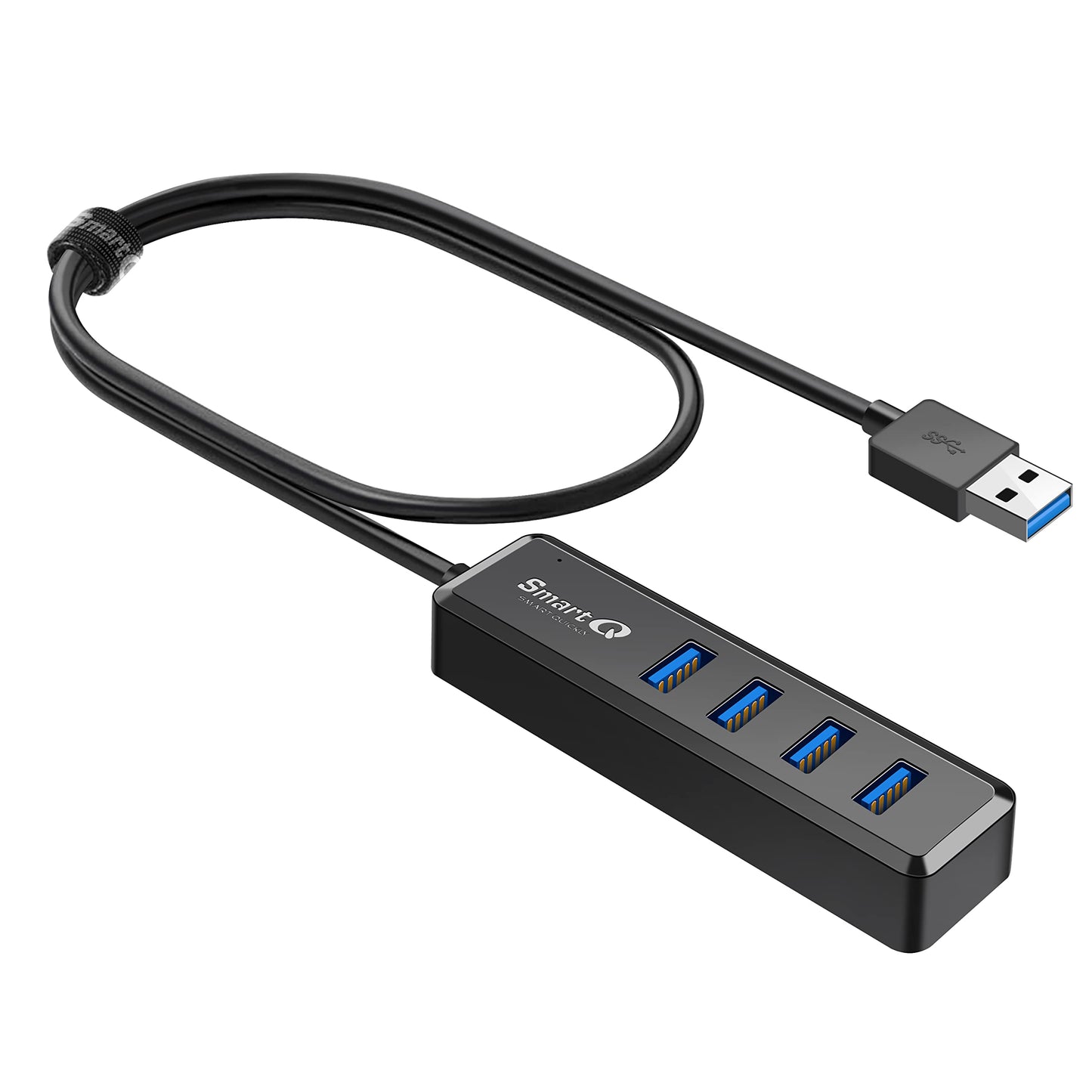H302S USB 3.0 Hub for Laptop with 2ft Long Cable, Multi USB Port Expander , Fast Data Transfer USB Splitter for Laptop, Compatible with Windows PC, Mac, Printer, Mobile HDD