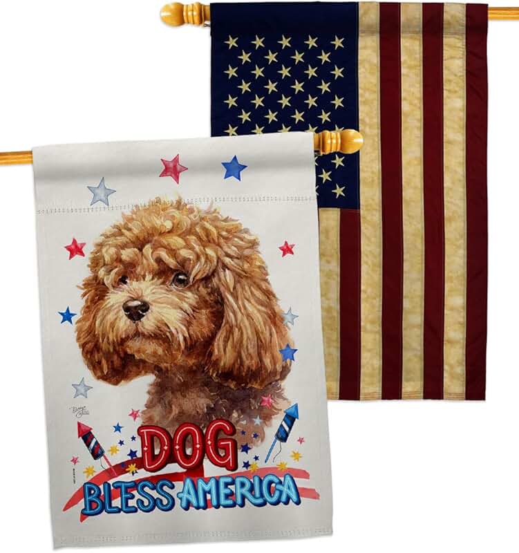 Patriotic Poodle House Flag Pack for Pets and Garden