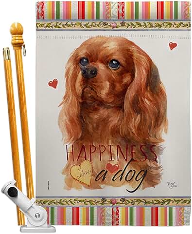 Ruby Cavalier King Spaniel House Flag Set