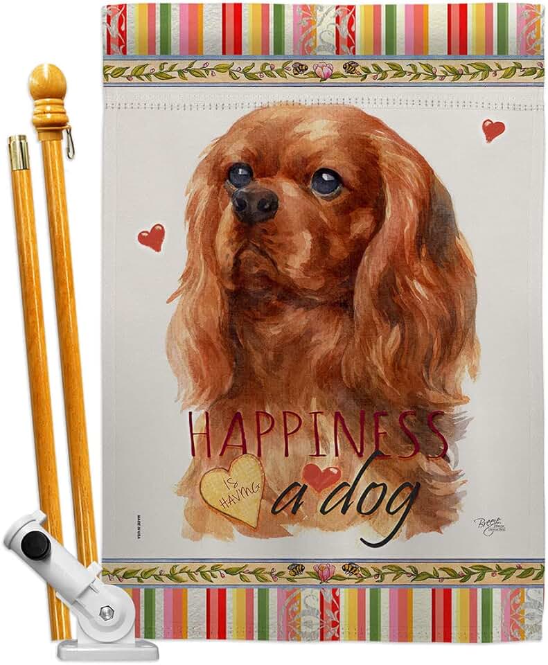 Ruby Cavalier King Spaniel House Flag Set
