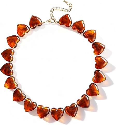 Large Acrylic Heart Necklace for Women