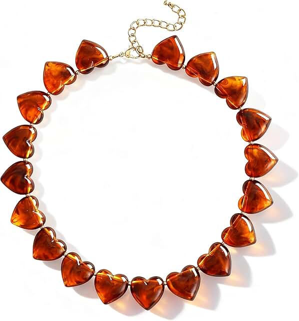 Large Acrylic Heart Necklace for Women