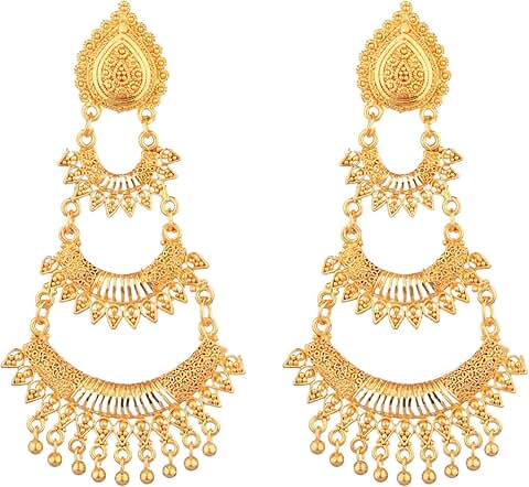 Traditional Indian Tassel Dangle Earrings for Women