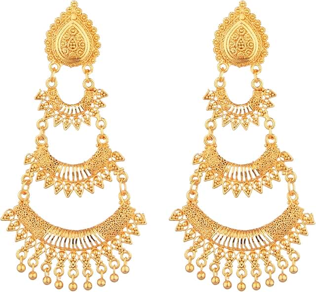Traditional Indian Tassel Dangle Earrings for Women