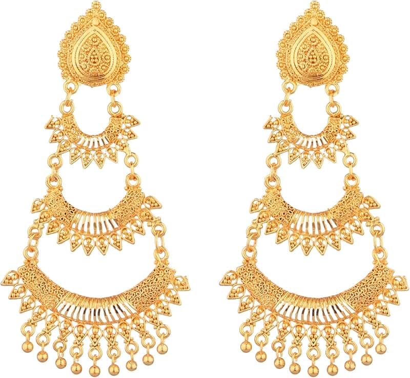 Traditional Indian Tassel Dangle Earrings for Women