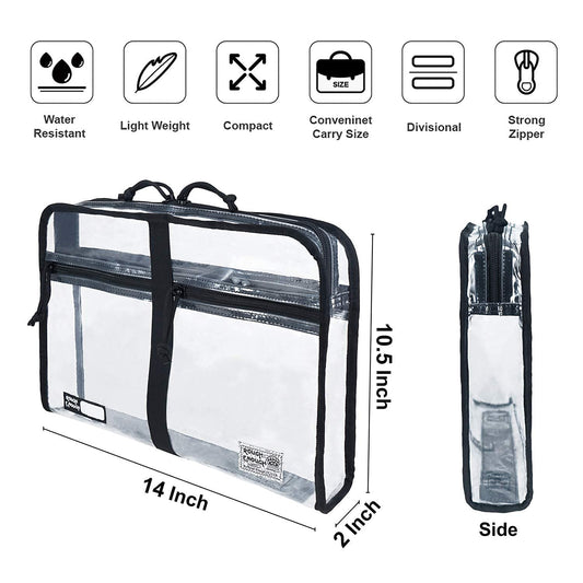 Plastic File Folder with Zipper for A4 Documents