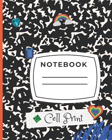 Cell Print Notebook with 120 Pages, 8.5 x 11