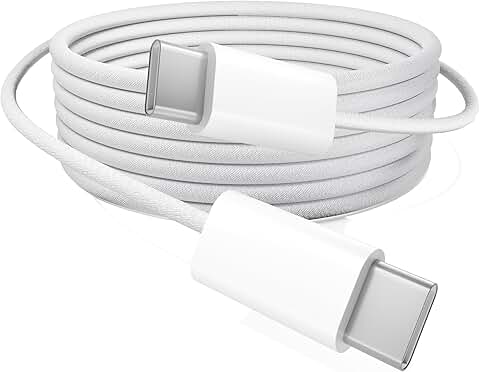 60W Fast USB C to C Charging Cable, 6ft Nylon