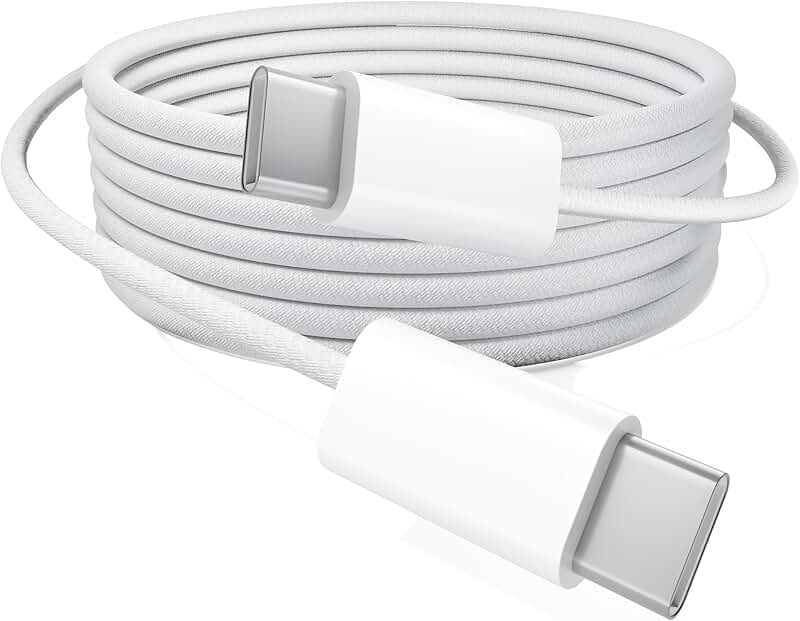 60W Fast USB C to C Charging Cable, 6ft Nylon