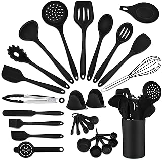 28-Piece Silicone Kitchen Utensil Set with Holder