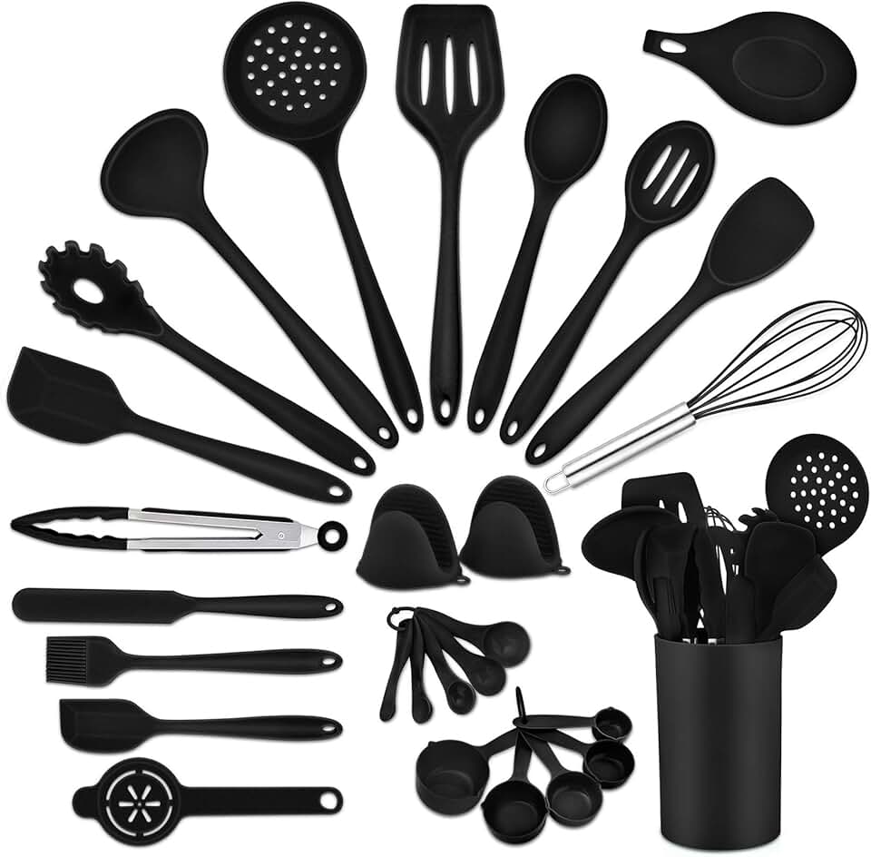28-Piece Silicone Kitchen Utensil Set with Holder