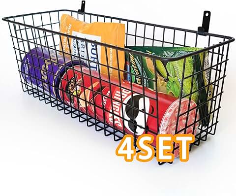Set of 4 Large Wall Hanging Baskets for Storage
