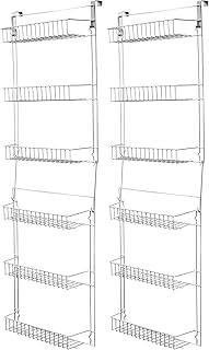 Over-the-Door 6-Tier Adjustable Pantry Shelves, White, Pack of 2