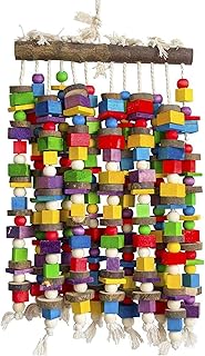 Large Multicolored Wooden Bird Chewing Toy