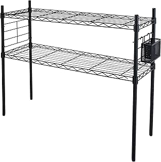 Steel etagere with 2 adjustable shelves for storage