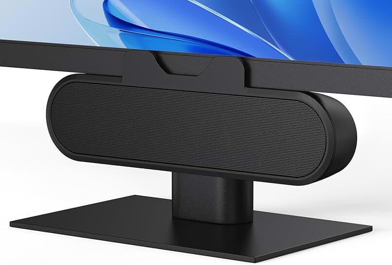 Desktop USB Monitor Speaker Bar with Clip-On