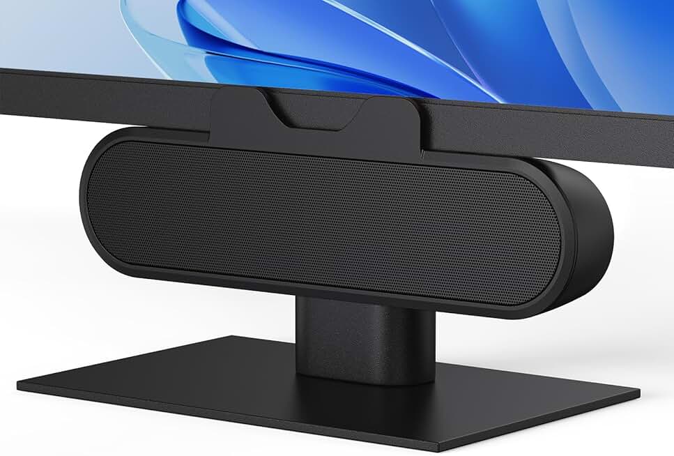 Desktop USB Monitor Speaker Bar with Clip-On