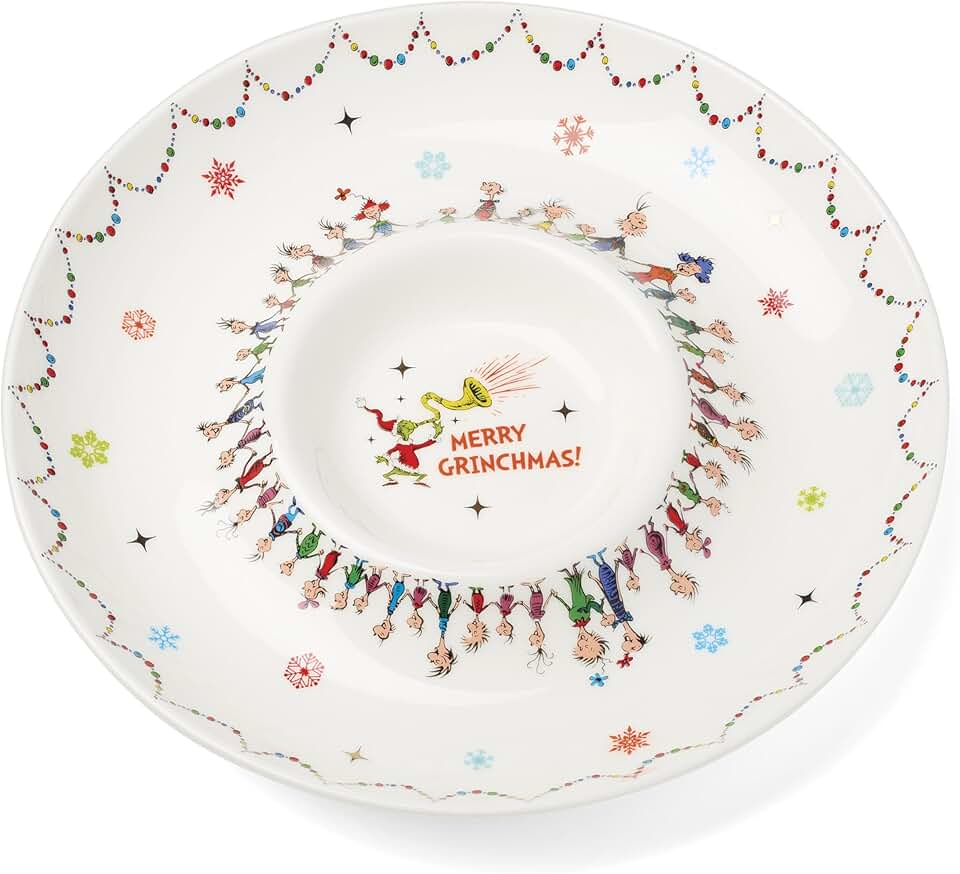 Merry Grinchmas Chip and Dip Bowl for Holidays