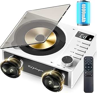 Rechargeable CD Player with Bluetooth, Big Speakers, Remote