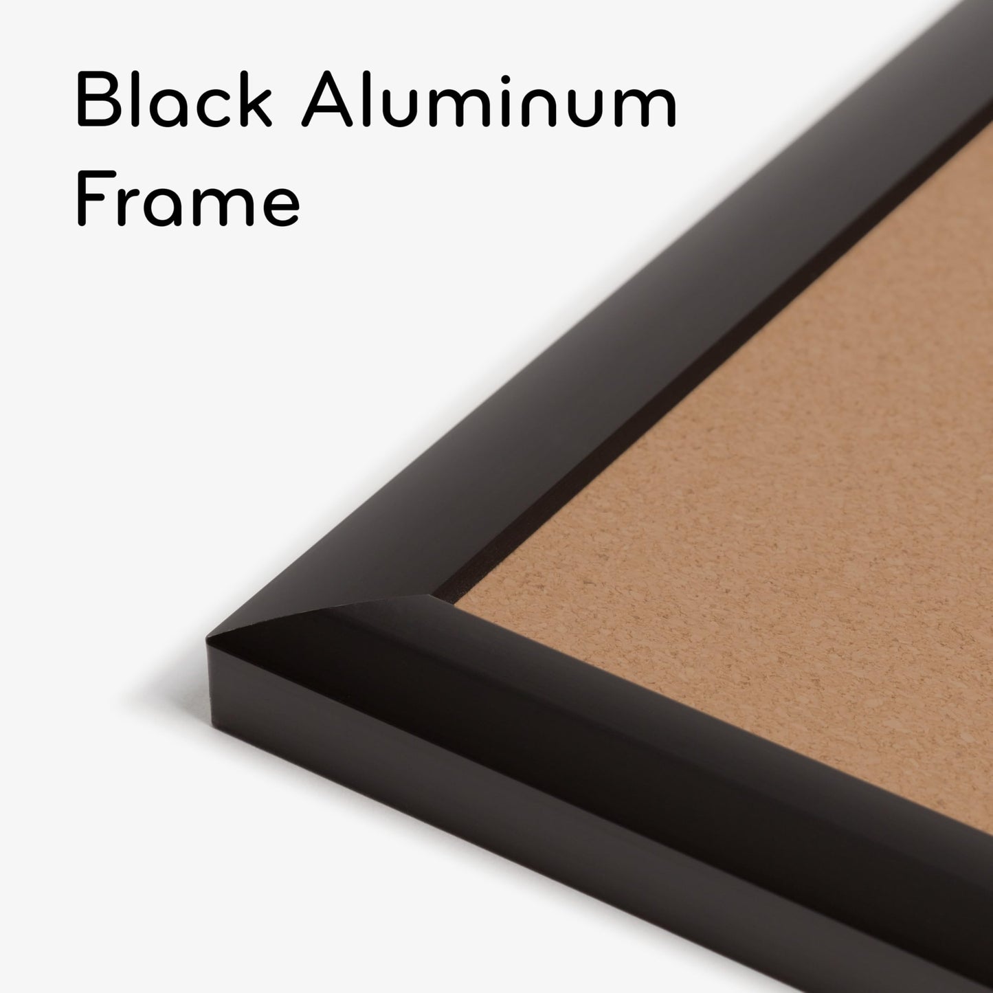 Black Aluminum Cork Bulletin Board, 24x18 Inches
