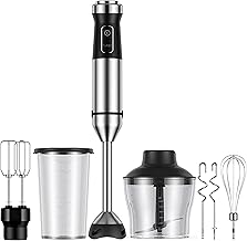 6-in-1 1000W Hand Blender with 20 Speeds and Accessories
