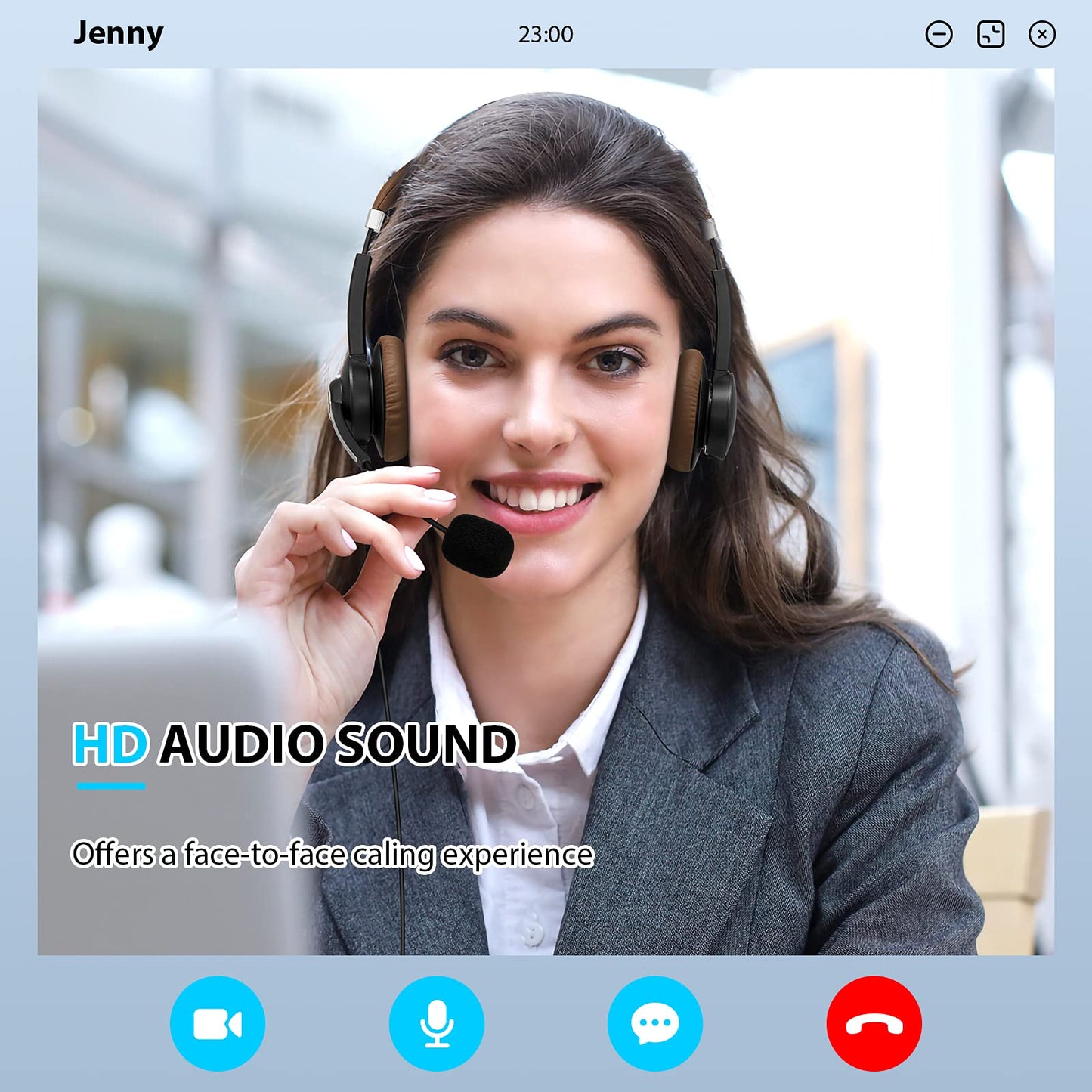 USB Headset with Microphone Noise Cancelling & in-line Call Controls, Ultra Comfort 3.5mm Wired Headset for Cell Phone, Computer Headset with Mute for PC Laptop Skype Webinar Home Office