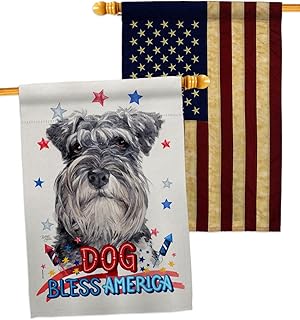 Patriotic Miniature Schnauzer Dog House Flag