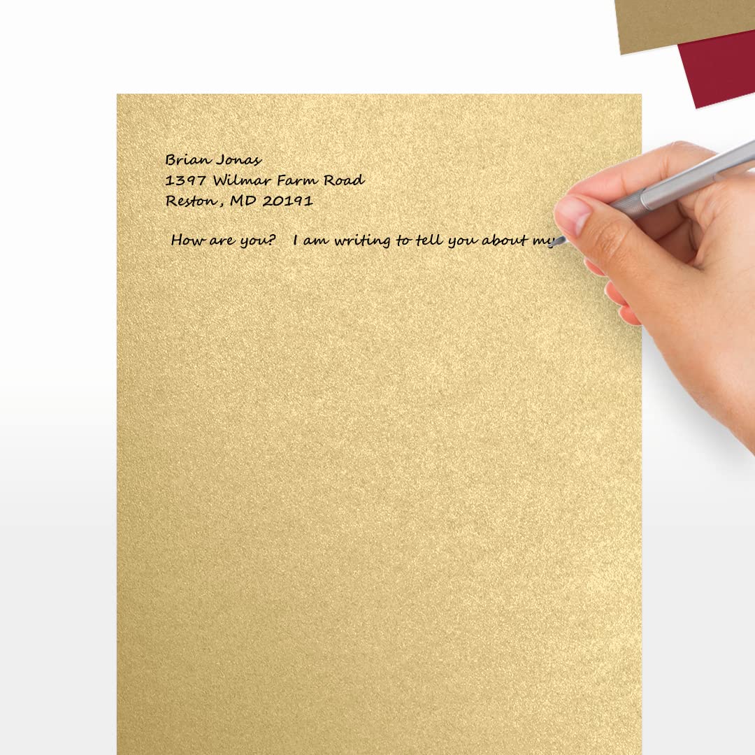 Blonde Metallic Letter Paper, 8.5 x 11, 80lb, 50 sheets