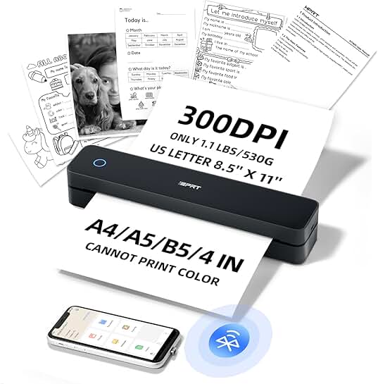 Wireless portable thermal printer for travel and home use