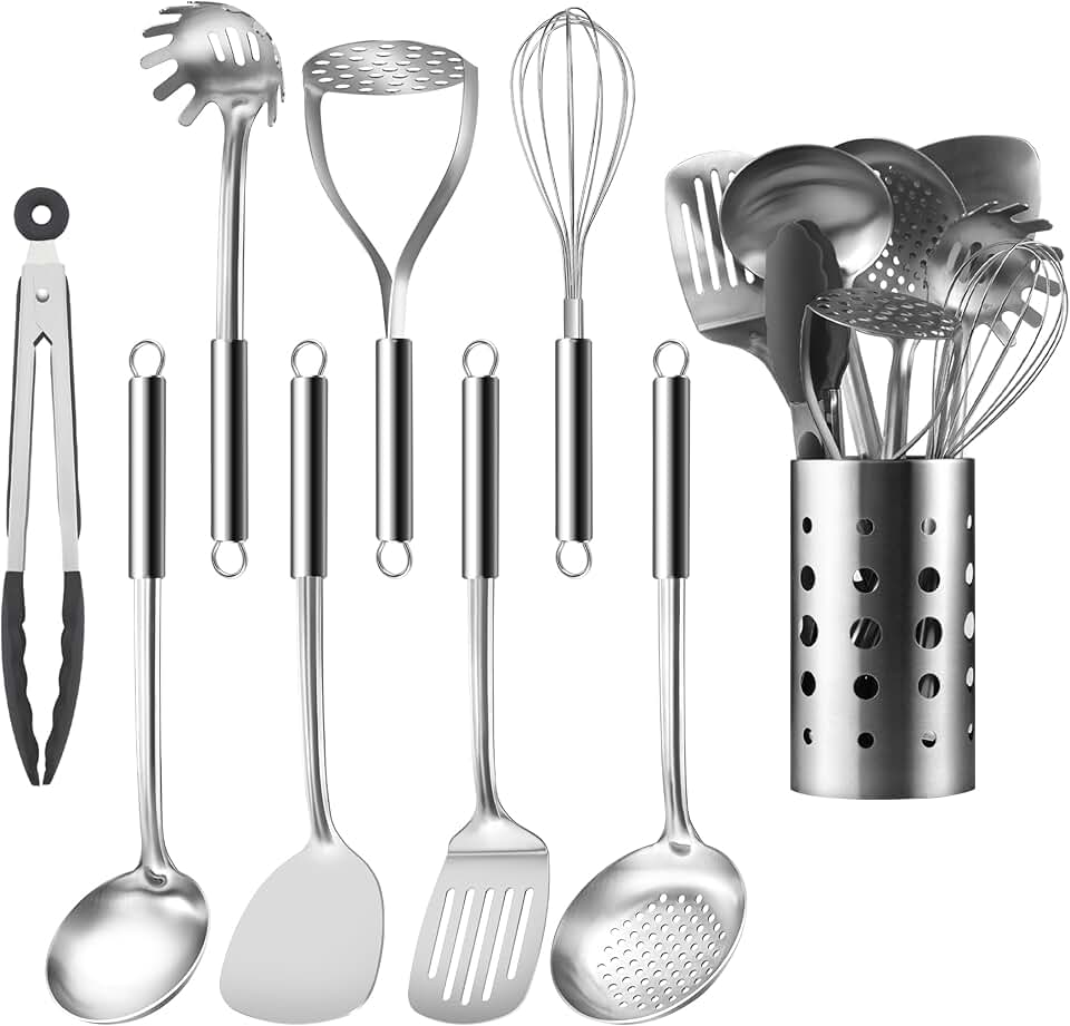 9-Piece Stainless Steel Cooking Utensils Set