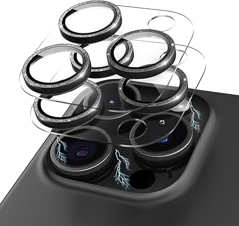 Glitter Clear 9H Tempered Glass Camera Lens Protector