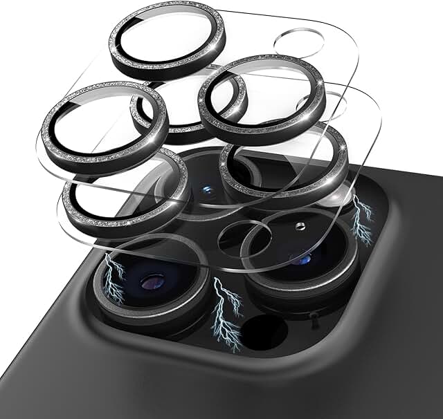 Glitter Clear 9H Tempered Glass Camera Lens Protector