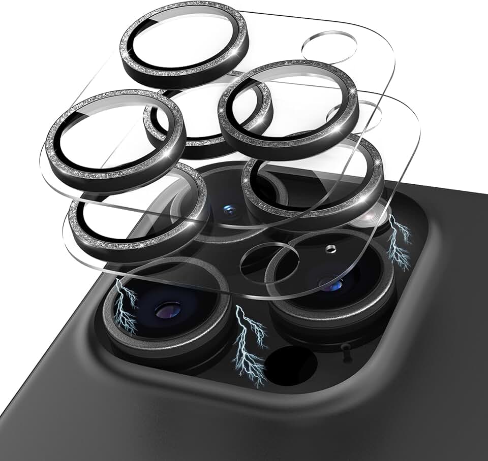 Glitter Clear 9H Tempered Glass Camera Lens Protector