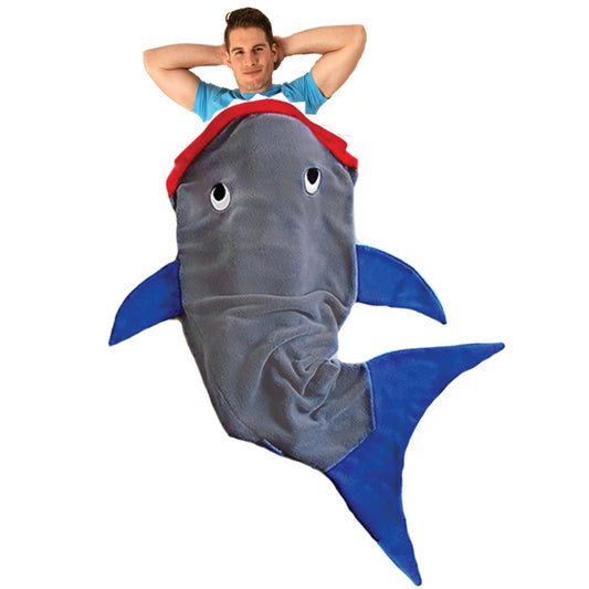 Shark Blanket, New Shark Tail Double Sided Super Soft and Cozy Minky Fleece Blanket, Machine Washable Wele Blanket 70'' H x 27'' Adults/Teens Ages 12+), Gray  Blue)