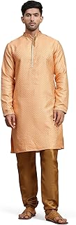 Men's Brocade Embroidered Kurta Pajama Set for Festive Occasions