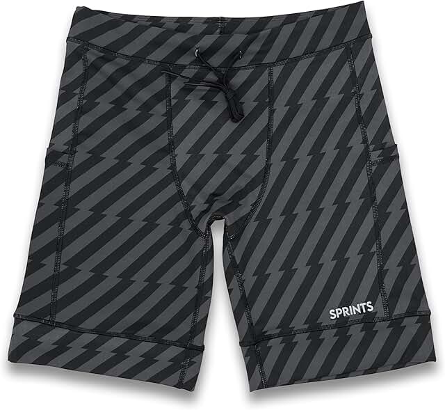 Men's 8-Inch Compression Shorts with Pockets and Drawcord