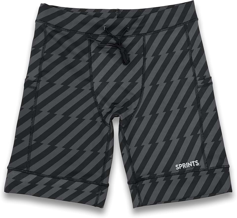 Men's 8-Inch Compression Shorts with Pockets and Drawcord