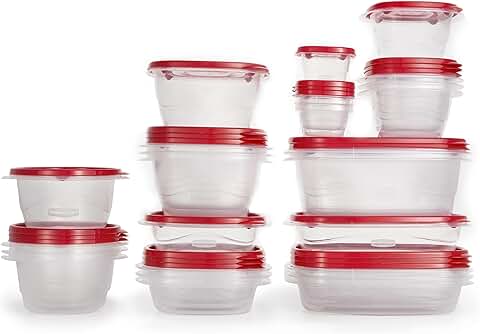 Set of 26 Clear Rubbermaid Food Storage Containers